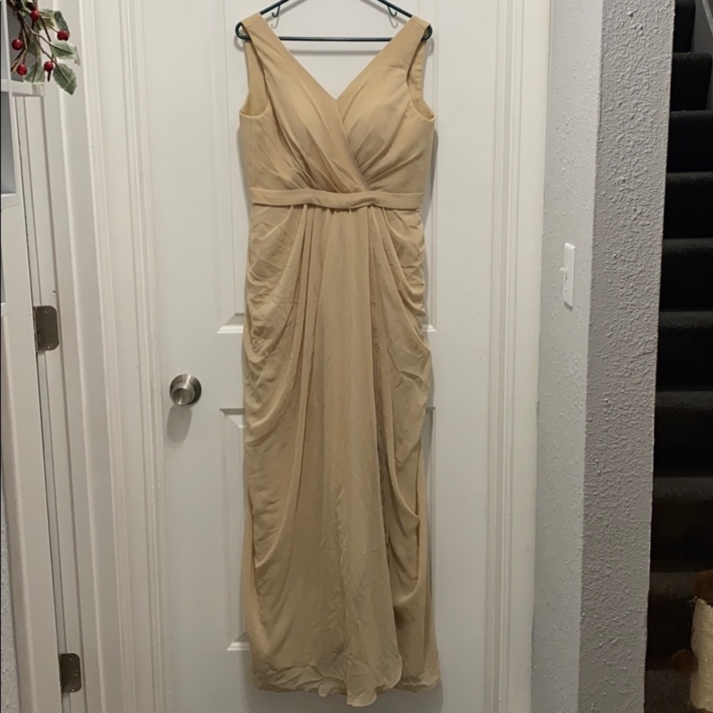 Long, champagne dress